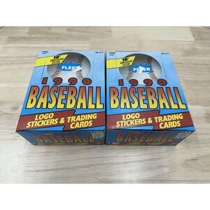 Lot of 2 - 1990 Fleer Baseball Cards Box w/ 36 Factory Sealed Packs - Open Box